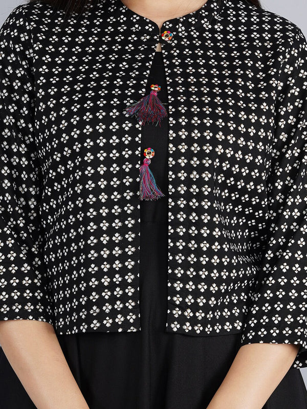 Kalini Women Black Geometric Printed Anarkali Kurta - Distacart