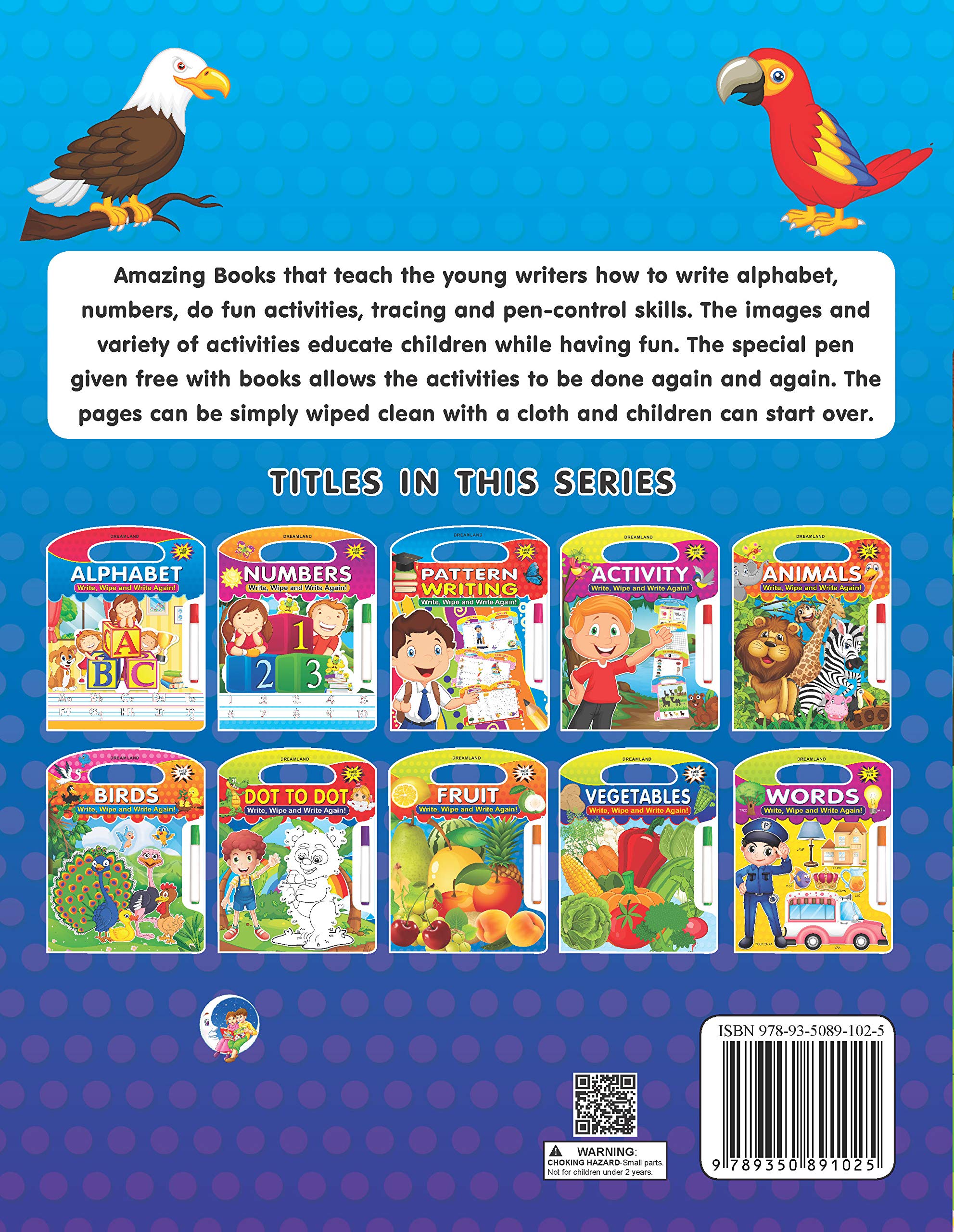 Dreamland Write and Wipe Book - Birds - Distacart