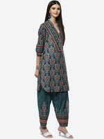 Thumbnail for Biba Women Green Ethnic Motifs Printed Kurta with Salwar - Distacart