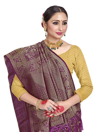 Thumbnail for Vardha Women'S Kanchipuram Raw Silk Saree With Unstitched Blouse Piece