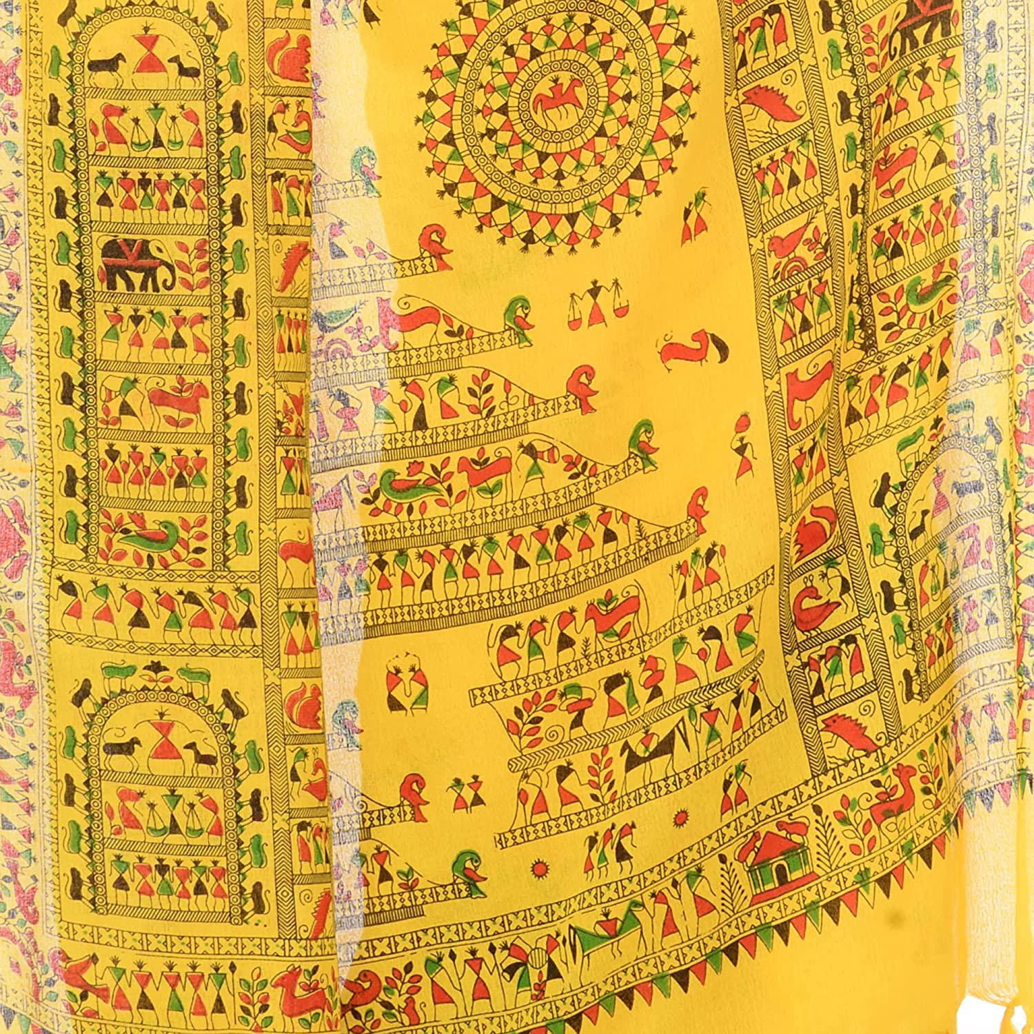 Desh Bidesh Women's Pure Cotton Tribal Art Warli Printed Designer Handloom Saree With Blouse Piece - Distacart