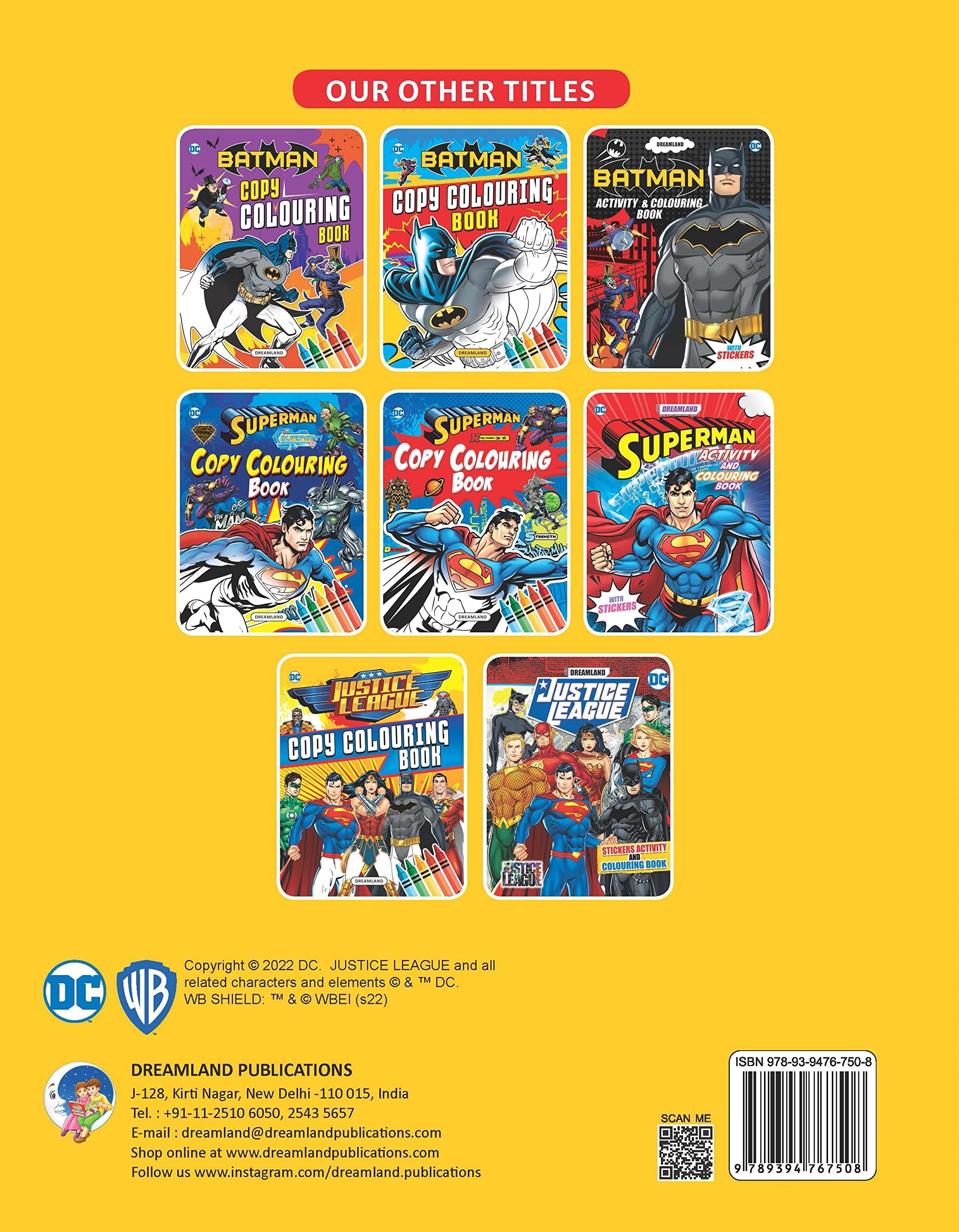 Dreamland Justice League Copy Colouring Book - Distacart