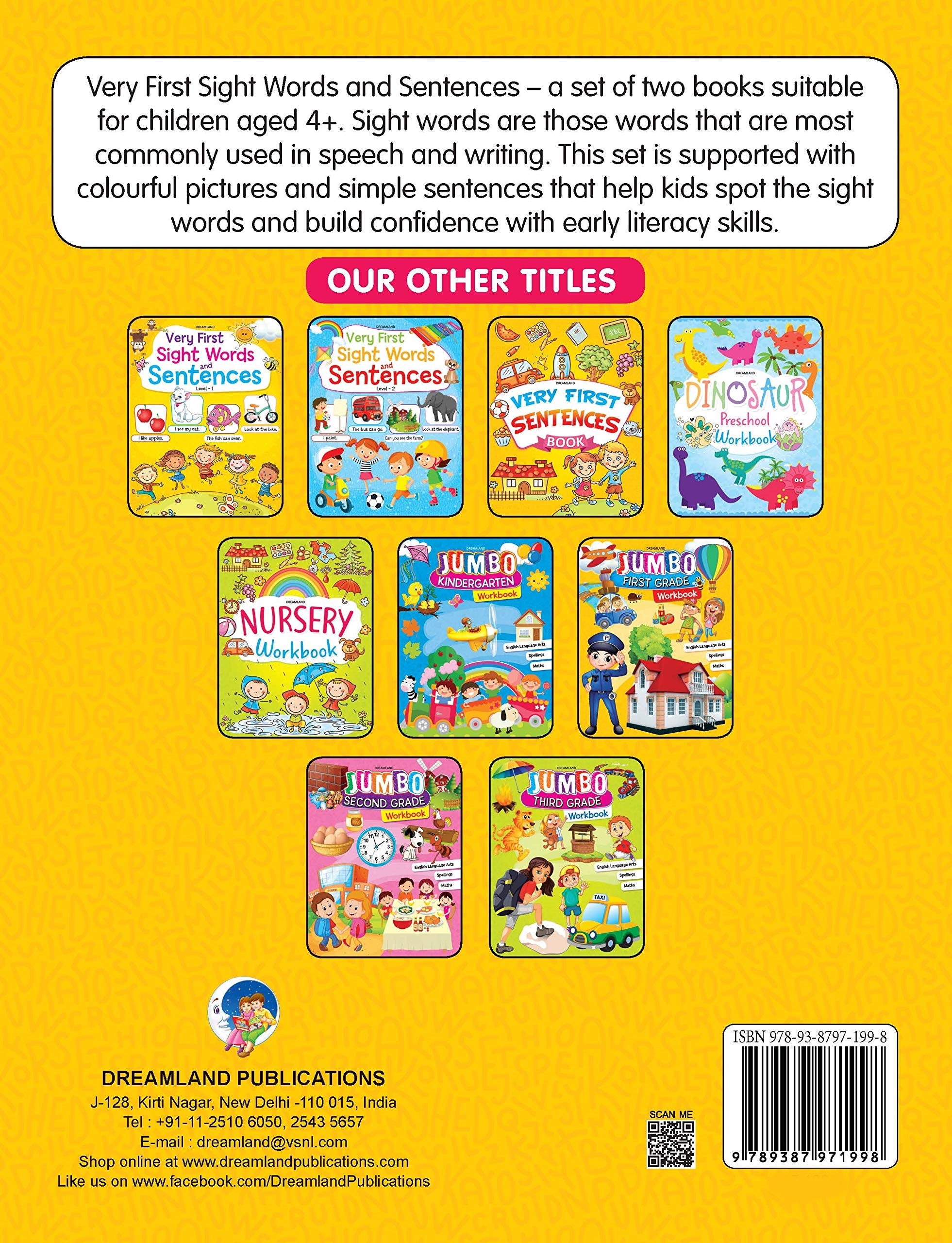 Dreamland Very First Sight Words Sentences Learning Book For Kids Level 1 - Distacart