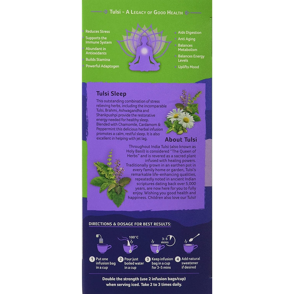 Organic India Tulsi Sleep Tea (25 Tea Bags)  Information