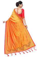Thumbnail for Sarvadarshi Fashion Women'S Satin Silk Blend Orange Pink Color Saree