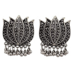 Thumbnail for Silver-Plated Alloy Oxidised Lotus Petals Necklace - The Pari - Distacart