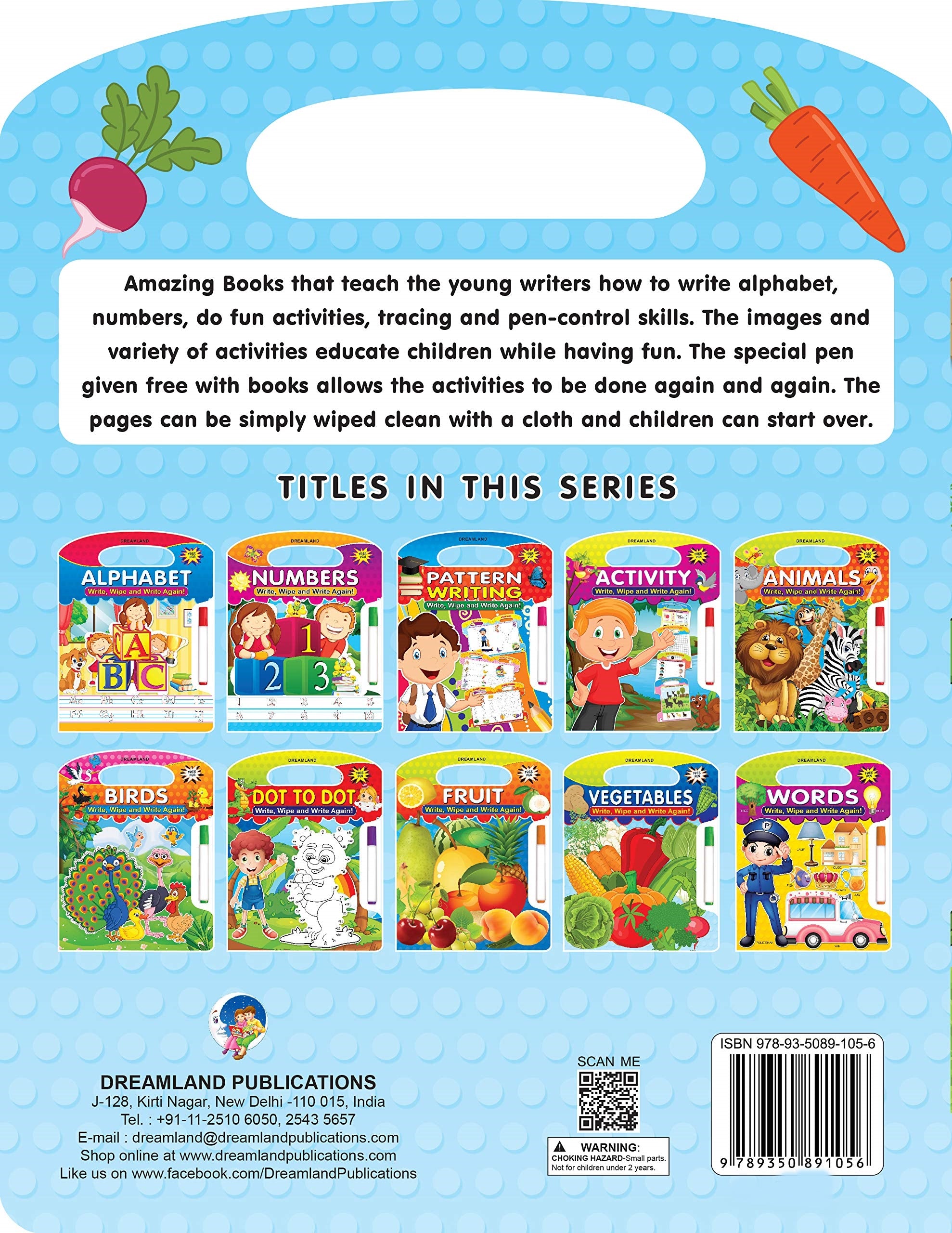 Dreamland Write and Wipe Book - Vegetables - Distacart