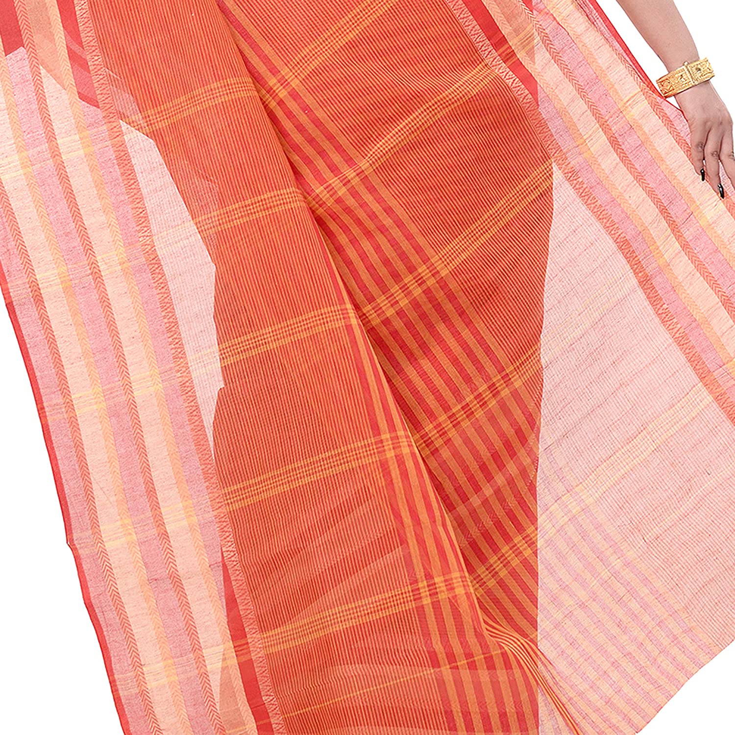 Desh Bidesh Bengal Cotton Women's Bengal Tant Khejur Chori Design Pure Handloom Cotton Saree Without Blouse Piece - Distacart