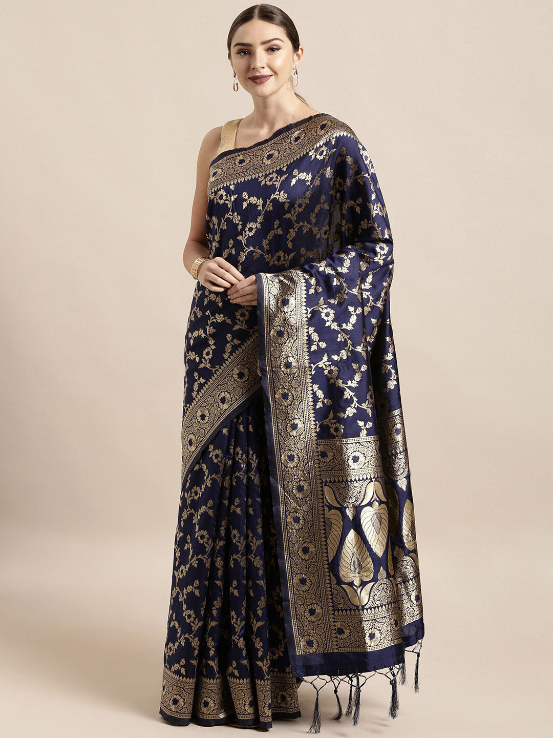 Kalini Ethnic Motifs Woven Design Zari Banarasi Saree - Distacart