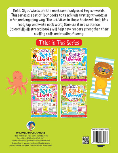 Dreamland Dolch Sight Words Level 1- Simple Words and Activities for Beginner Readers - Distacart