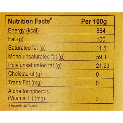 24 Mantra Organic Mustard Oil nutritiona; facts