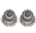 Thumbnail for Silver-Plated Alloy Long Half Moon Oxidised Necklace - The Pari - Distacart