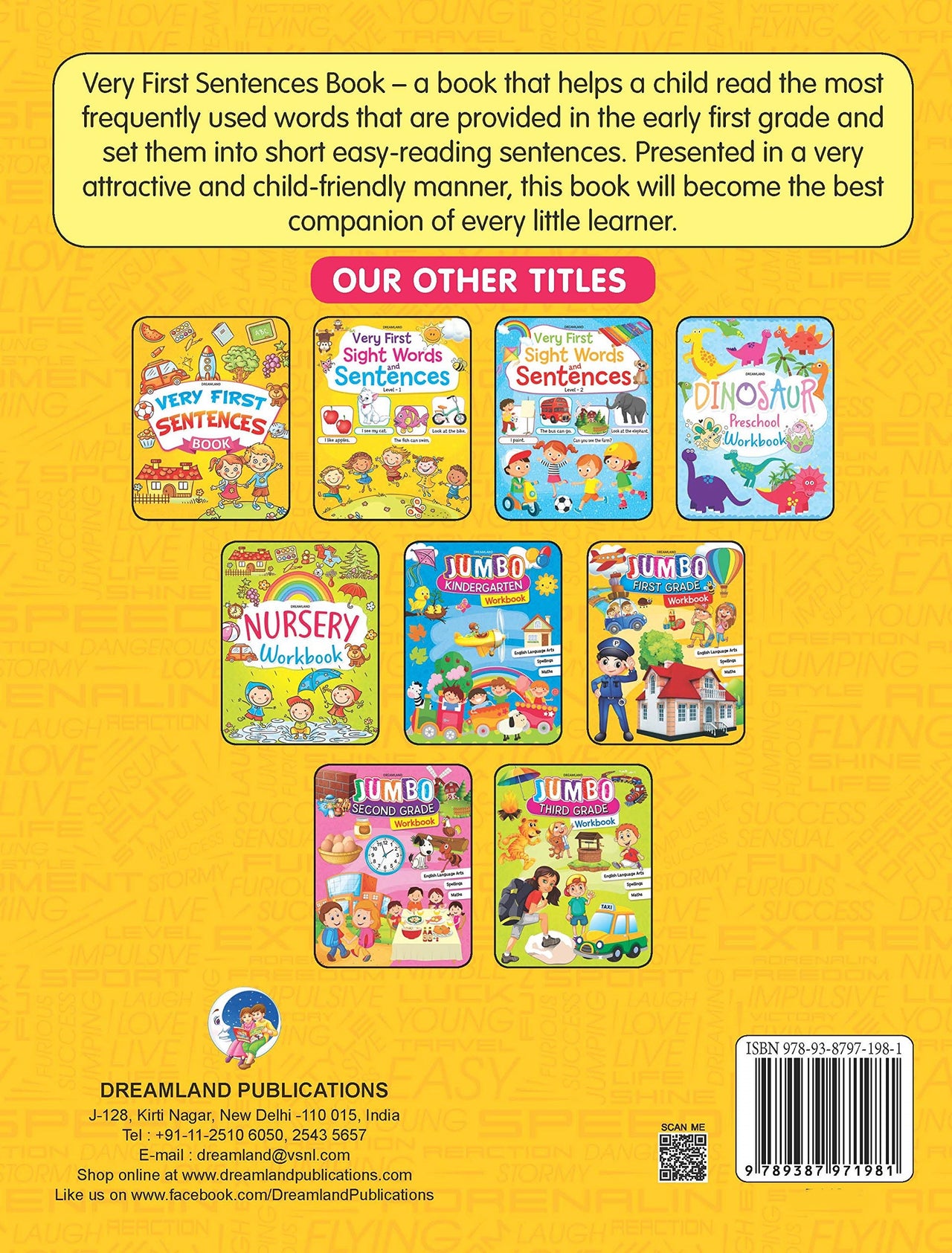 Dreamland Very First Sentences Book - Distacart