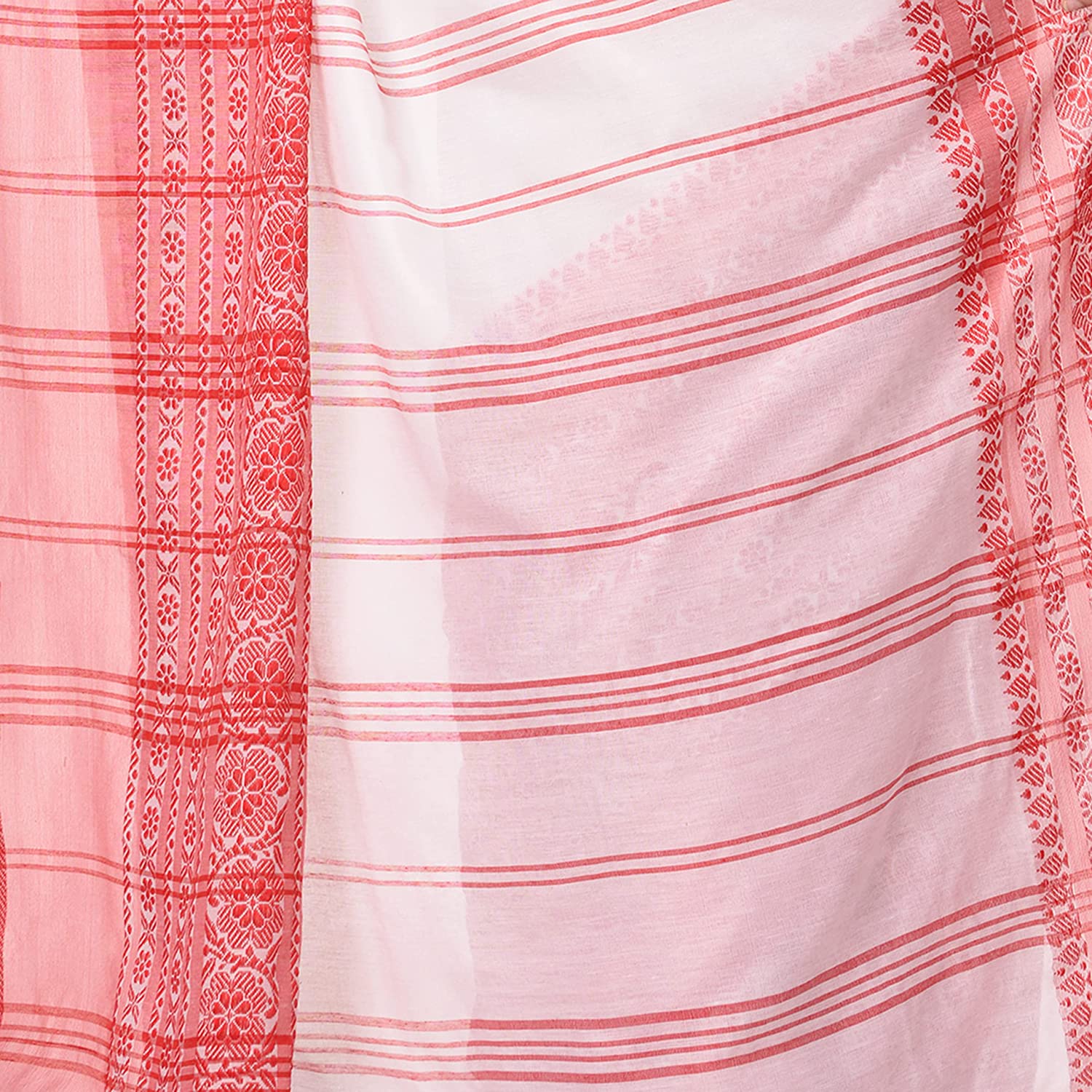 Desh Bidesh Women's Traditional Bengali Flower Design Bengamuri Pure Handloom Cotton Saree - Distacart