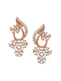 Thumbnail for Saraf RS Jewellery Rose Gold-Plated White AD-Studded Jewellery Set - Distacart