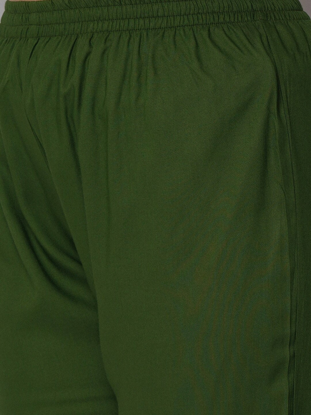 Kalini Women Green & Pink Floral Embroidered Kurta with Trousers - Distacart