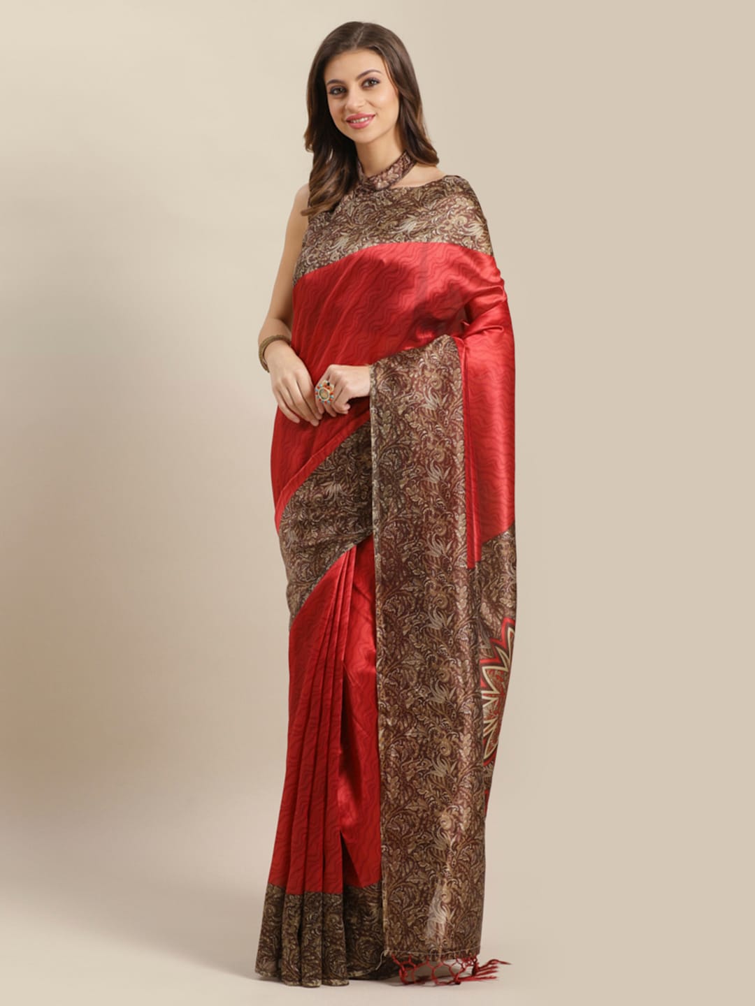 Saree Mall Maroon Printed Saree - Distacart
