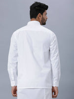 Thumbnail for Ramraj Cotton Mens Full Sleeve Formal Poly cotton White Shirt - Distacart