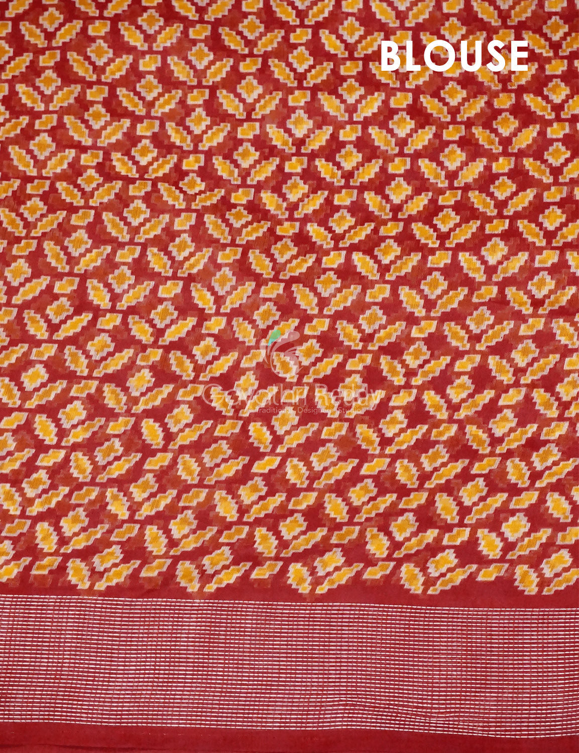 Combo of Parrot Green and Red Patola Print Semi Chanderi Saree By Gayathri Reddy Designer Studio - Distacart