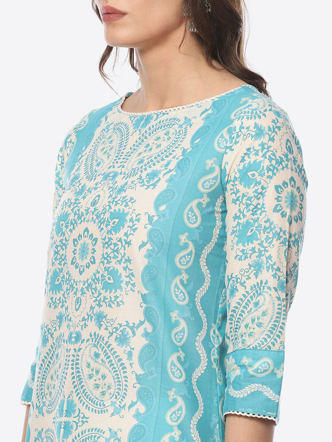 Biba Women Ethnic Motifs Printed Cotton Kurta - Distacart