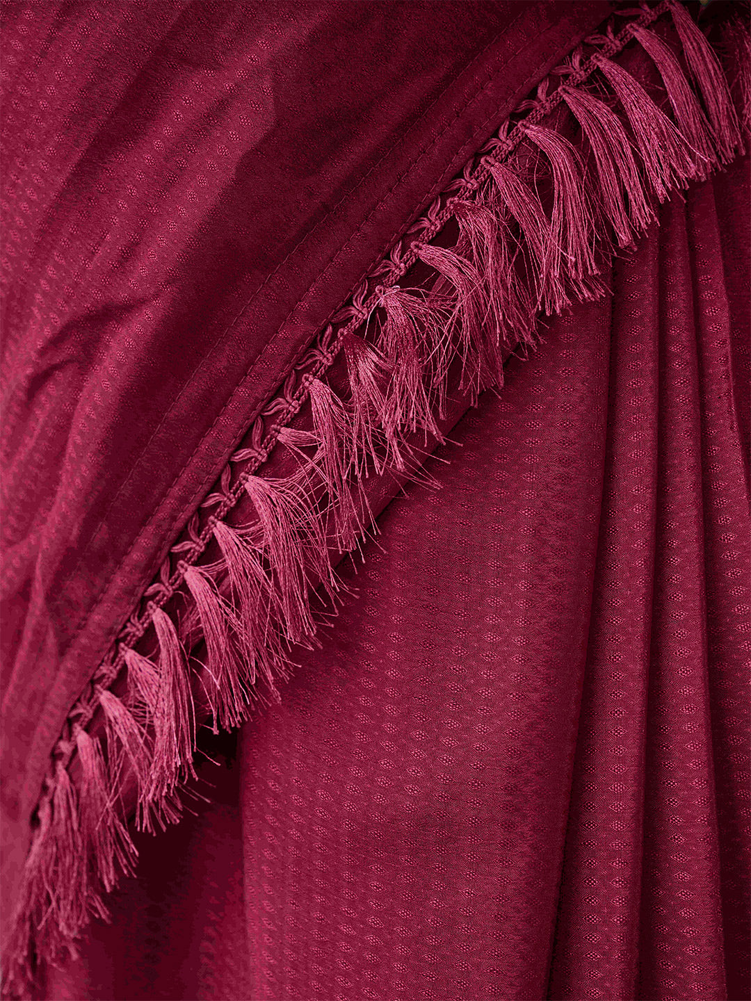 Tikhi Imli Woven Design Tasselled Satin Jacquard Ready to Wear Saree - Distacart