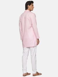 Thumbnail for Sethukrishna Mens Pink Pure Cotton Kurta with Pyjamas - Distacart