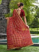 Thumbnail for Mitera Ethnic Motifs Printed Pure Georgette Saree - Distacart