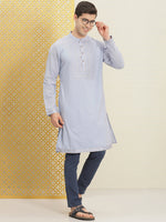 Thumbnail for House of Pataudi Jashn Pure Cotton Yoke Design Sequinned Kurta - Distacart
