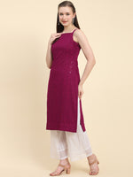 Thumbnail for Kalini Ethnic Motifs Embroidered Chikankari Georgette Kurta - Distacart