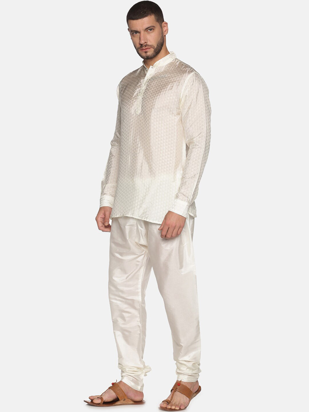 Sethukrishna Cream-Coloured Kurta with Pyjamas For Men - Distacart