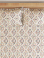 Thumbnail for Home Centre Beige & Navy Blue Ethnic Motifs Cotton 150 TC King Bedsheet & 2 Pillow Covers - Distacart