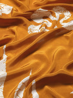 Thumbnail for Tikhi Imli Mustard & White Floral Print Satin Saree - Distacart