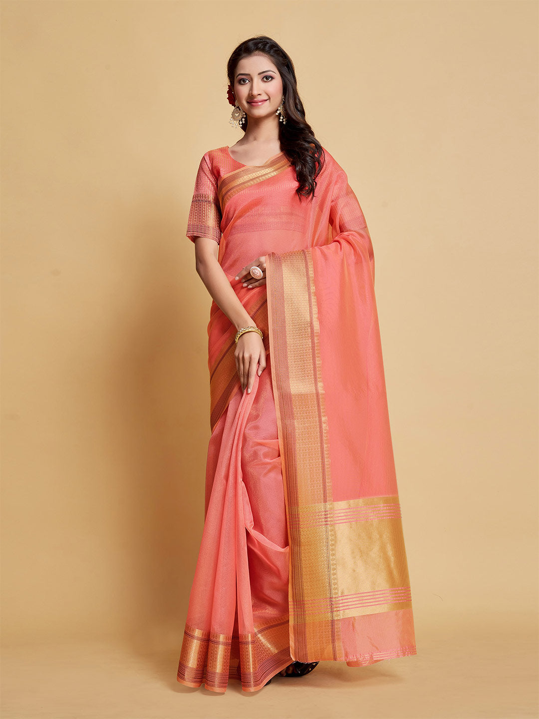 Sangria Woven Design Border Art Silk Banarasi Saree - Distacart