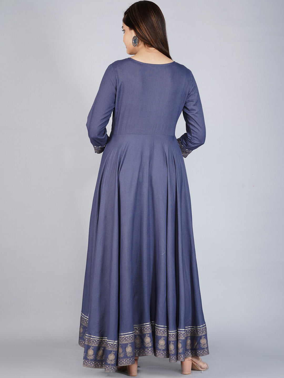 Kalini Women Grey Ethnic Motifs Embroidered Anarkali Kurta - Distacart