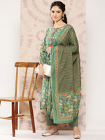 Thumbnail for Kalini Women Floral Printed Regular Pure Cotton Kurta with Palazzos & With Dupatta - Distacart