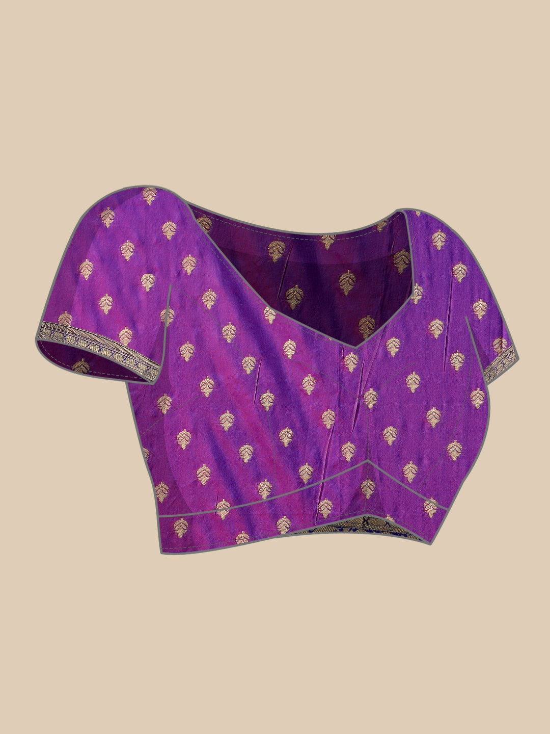 Mitera Pink & Golden Ethnic Motifs Banarasi Saree with Zari Border - Distacart
