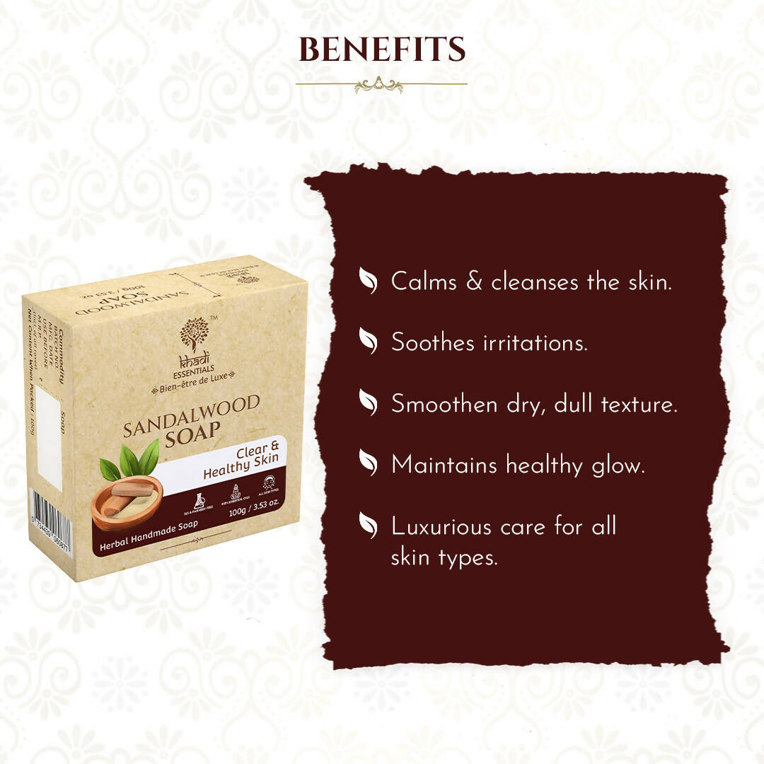 Khadi Essentials Sandalwood Herbal Handmade Soap - Distacart