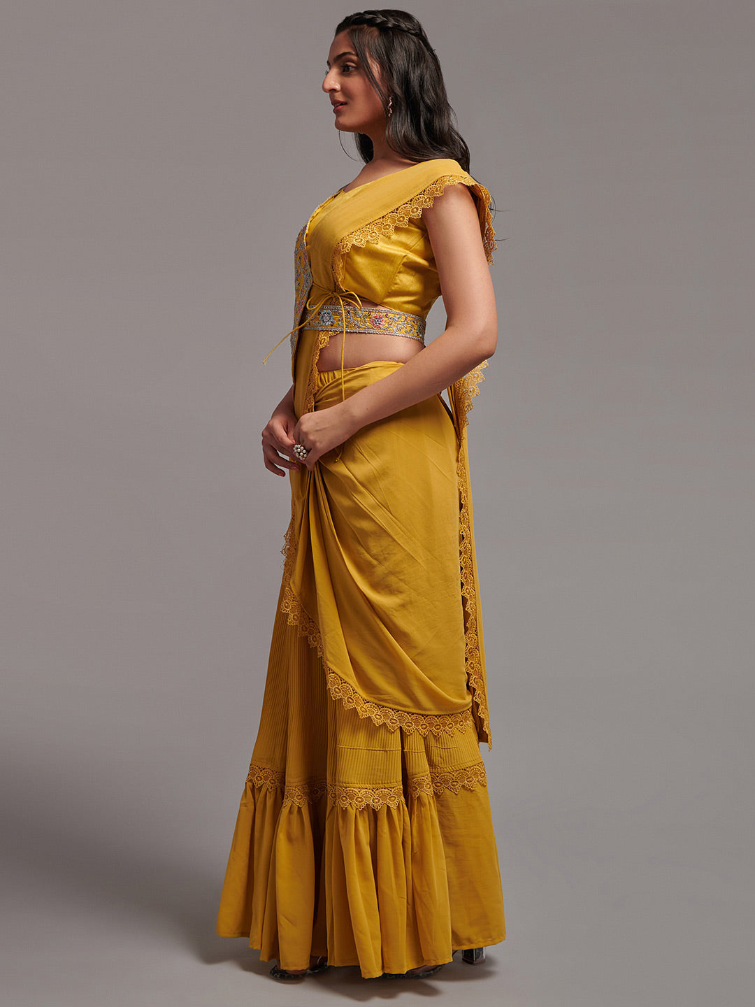 Kalini Embellished Pure Georgette Ready To Wear Saree - Distacart