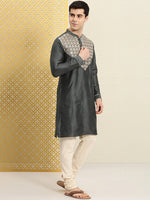 Thumbnail for House of Pataudi Men Embroidered Mirror Work Jashn Kurta - Distacart