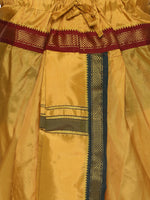 Thumbnail for Sethukrishna Men Yellow Solid Readymade Dhoti Pants With Angavastram - Distacart