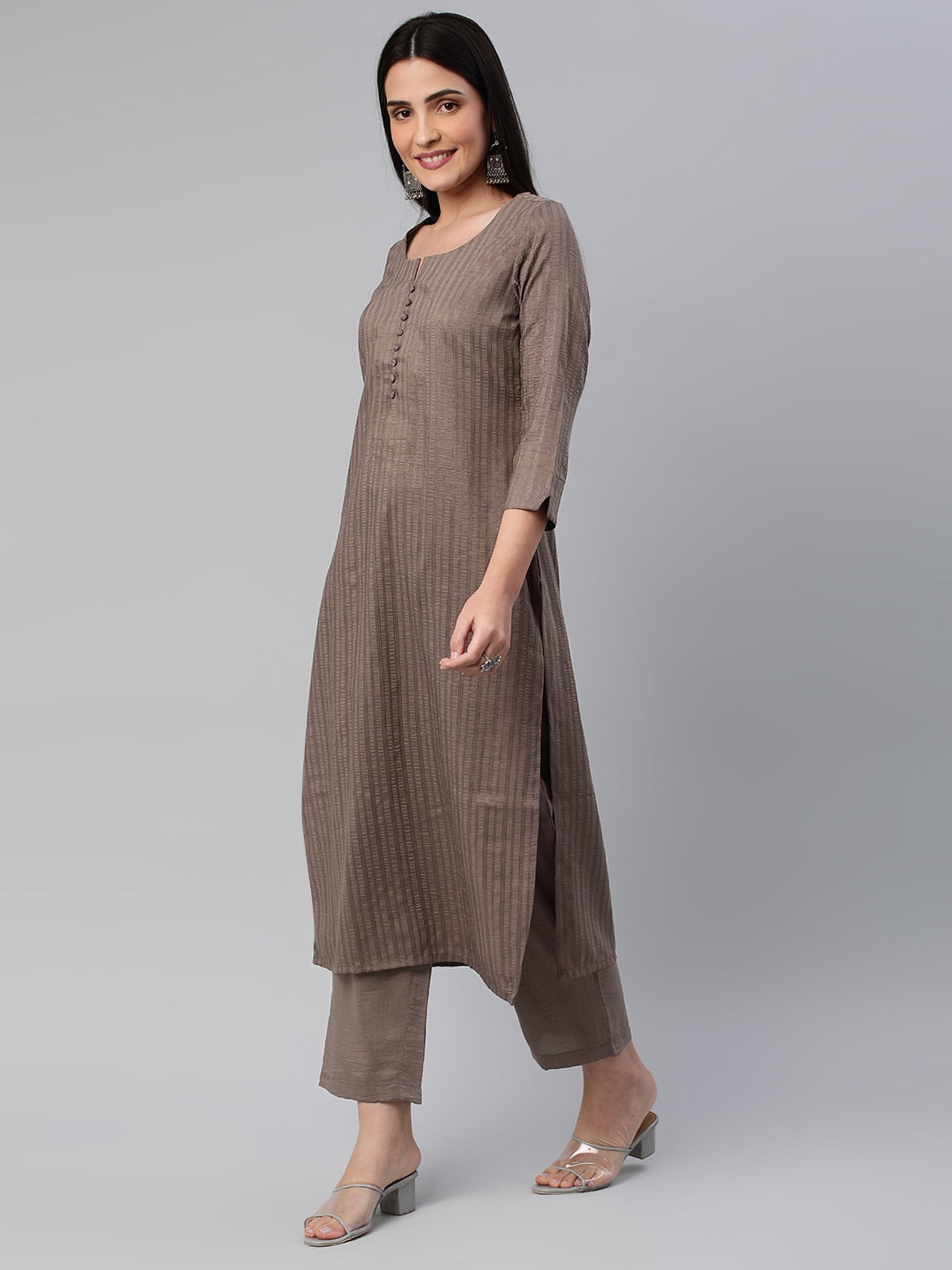 Kalini Women Self Design Pure Cotton Kurta With Trousers - Distacart