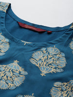 Thumbnail for Sangria Ethnic Motifs Printed Gotta Patti Kurta with Trousers - Distacart