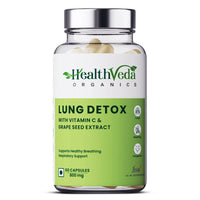 Thumbnail for Health Veda Organics Lung Detox Veg Capsules - Distacart