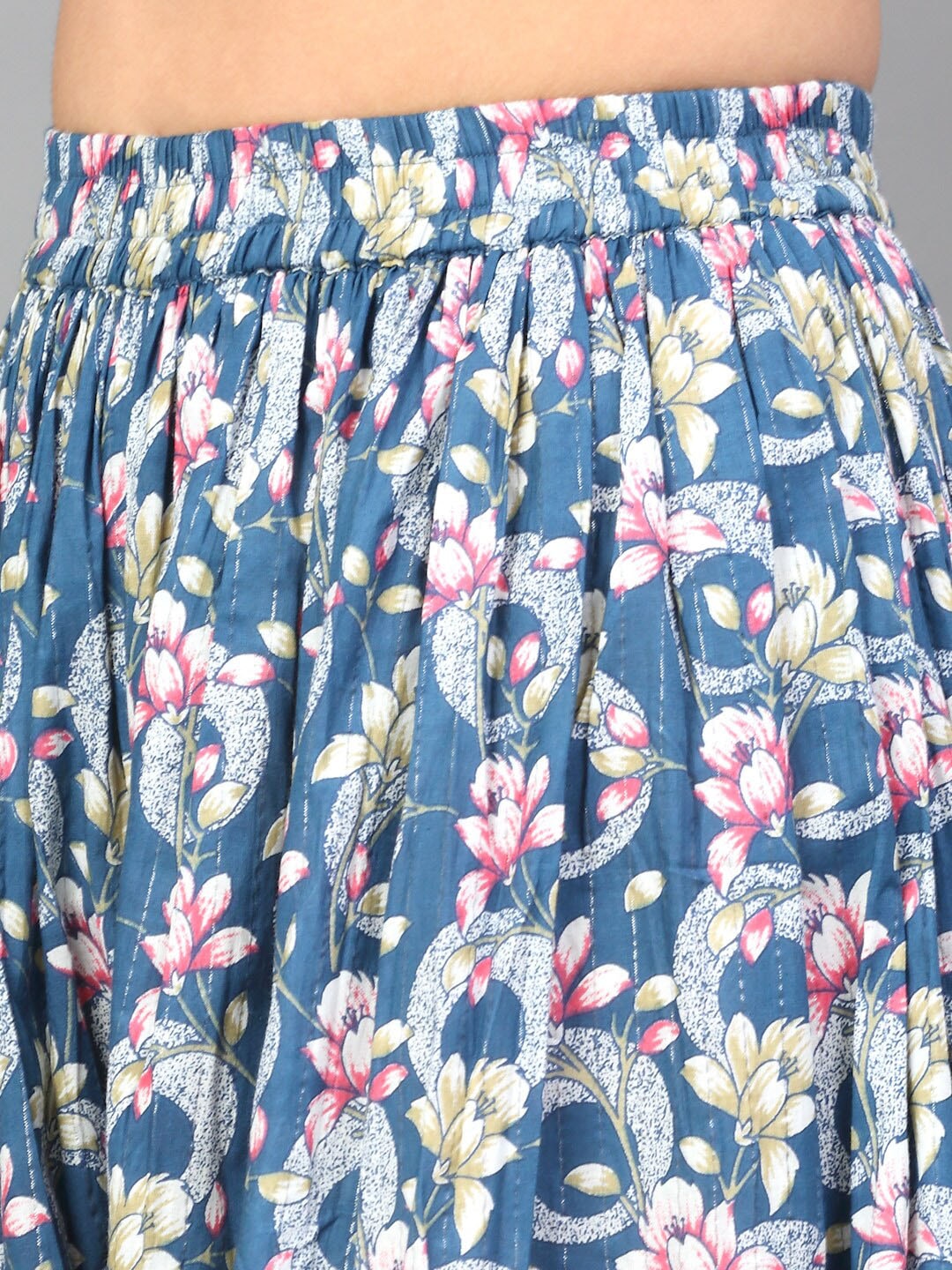 Kalini Floral Printed Empire Pure Cotton Kurta with Sharara - Distacart