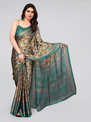 Kalini Floral Poly Chiffon Saree With Blouse Piece - Distacart