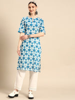 Thumbnail for Sangria Women Pure Cotton Floral Printed Kurta - Distacart