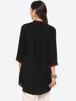 Thumbnail for Biba Women Black & brown Ethnic Motifs Embroidered Thread Work Kurta - Distacart