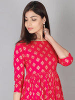 Thumbnail for Kalini Women Pink Ethnic Motifs Printed Panelled Kurta with Sharara - Distacart