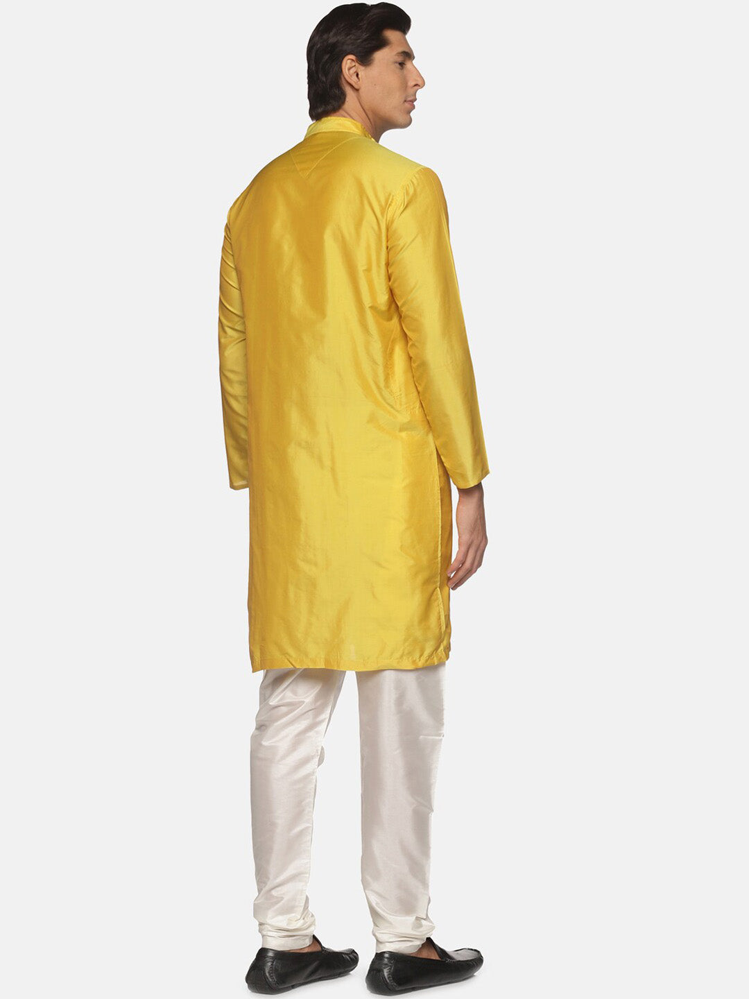 Sethukrishna Men Yellow Angrakha Kurta with Pyjamas - Distacart