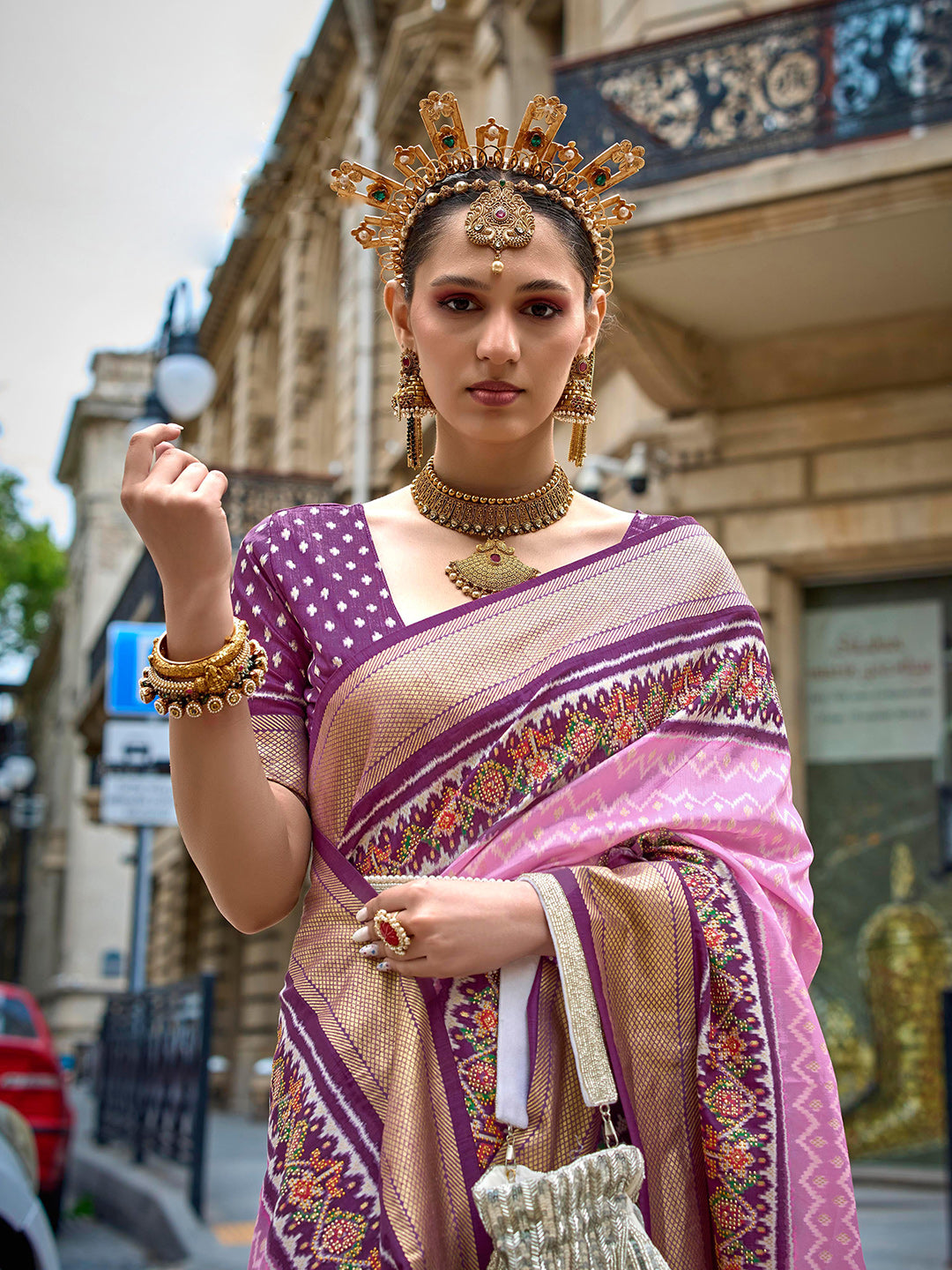 Mitera Ethnic Motifs Woven Design Zari Patola Saree - Distacart